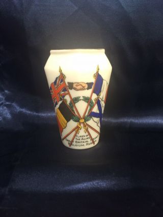 W.  H.  Goss Ww1 Flags Of The Allies Commemoration Posy Vase Very Good Rare