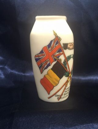 W.  H.  GOSS WW1 FLAGS OF THE ALLIES COMMEMORATION POSY VASE Very Good Rare 2