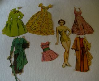 Paper Doll Vintage 1950s Woman 50s Clothes Styles Large Size 11 "