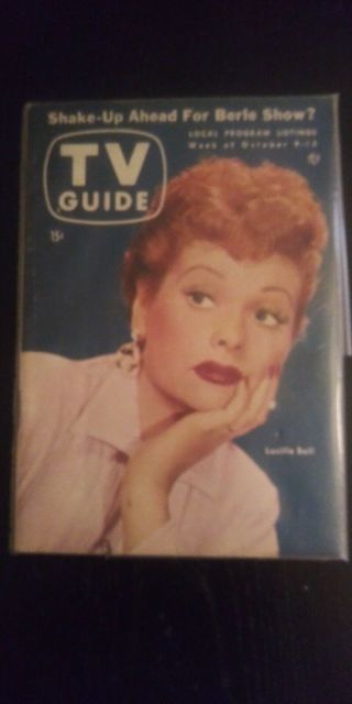 1954 Vintage Rare Oct.  9 - 15 Lucille Ball - Lucy Tv Guide No Label On Front