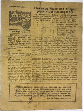 Very Rare - Ww2 Soviet Propaganda Flier For German Troops 2