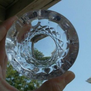 Rare Vintage 3.  5 " Waterford Crystal Glass Ashtray Ash Tray Bowl Waffle Signed Nr