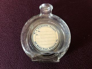 Vintage Antique Pharmacy Bottle - Unusual Shape - Kittanning,  Pa W.  J.  Sturgeon