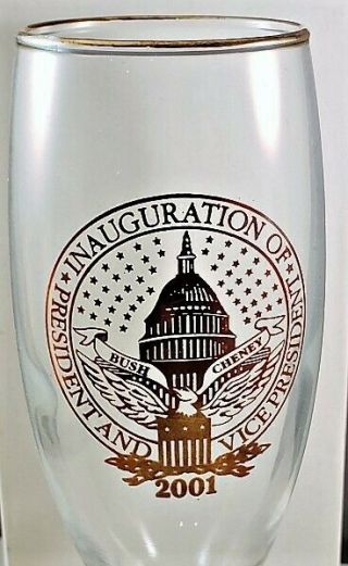 Rare 2001 President George W.  Bush Inauguration Wine Glass In Orig Box Nr