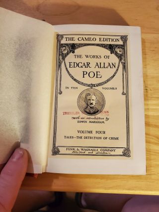 Antique 1904 The Cameo Edition The Of Edgar Allan Poe Volume 4