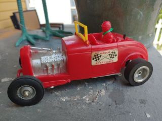 Vintage Herkimer 32 Ford Hot Rod Tether Red Gas Engine Powered Car Rare Complete