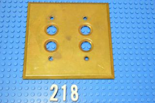 Vintage Brass 2 Gang Push Button Switch Plate