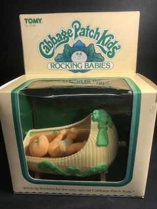 Vintage 1983 Cabbage Patch Kids Rocking Babies Cradle Tomy