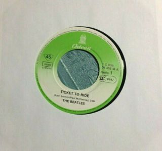 Beatles (7 " 45) Ticket To Ride /yes It Is [odeon Eu Reissue 1c006 - 04458 Rare]ex