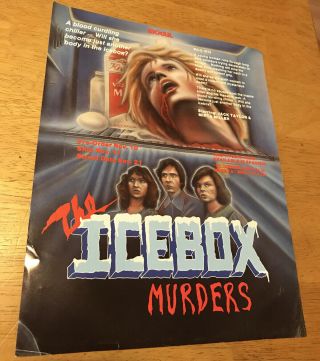 The Icebox Murders Mogul Video Promo Ad Slick Vhs Horror Gore Slasher Rare Cult