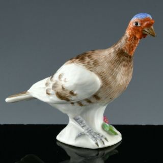 Rare Antique Meissen Miniature Turkey Bird Porcelain Figure Figurine 4
