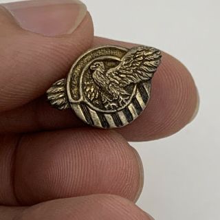 Wwii Us Honorable Discharge Lapel Pin Ruptured Duck Rare Screw Back Gold Ww2