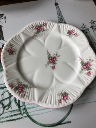 Shelley Bridal Rose Pink Rare Shape Plate 5 7/8” Tea Plate 13545 Vintage