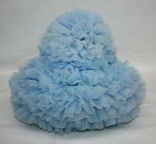 1950s 1960s Vintage Bouffont Blue Chiffon Hair Cover Rare Find