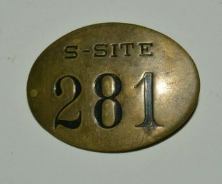 Vintage Brass Wwii Era S - Site Manhattan Project 281 Nuclear Badge Pin Rare
