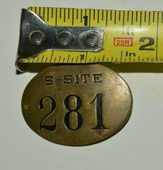 Vintage Brass WWII Era S - SITE Manhattan Project 281 Nuclear Badge Pin RARE 3