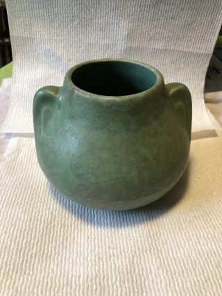 Antique American Art Pottery Green Matte Pot Vase Brush Mccoy - Grueby Type