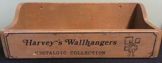 Store Display Harvey’s Wallhangers Vintage Rare Box Shelf Advertising Sign Wood