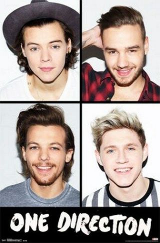 One Direction Poster Head Shot Collage Rare Hot 22x34