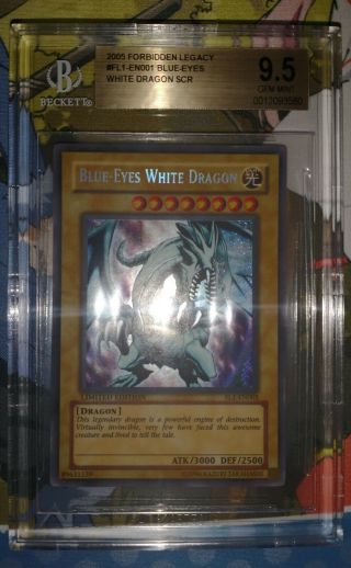 Yu - Gi - Oh Bgs 9.  5 Gem Blue - Eyes White Dragon Fl1 - En001 Secret Rare