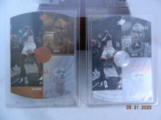 2 Rare 1997 - 98 Upper Deck Spx Michael Jordan Silver & Bronze Black Holo Bulls