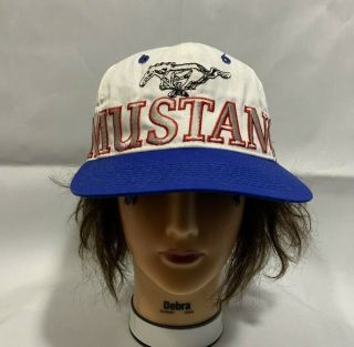 Vintage Ford Mustang One Size White Snapback Adjustable Ford Motor Company Hat
