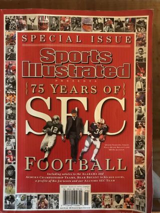 Sports Illustrated Presents 75 Years Of Sec Football Rare Oop Alabama Auburn
