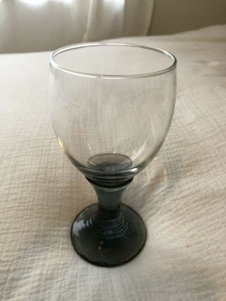 Rare Fire & Light Recycled Handmade Glass Signed Black Wine Goblet 1st Wine