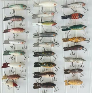 25 Vintage Bomber Lures Fresh From The Field Various Colors And Sizes