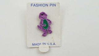 Barney The Purple Dinosaur Lapel Pin Kids Tv Show Htf Rare Usa Around 1 " Tall T5