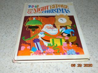 Vintage The Night Before Christmas Childrens Rare Pop Up Book By Random House