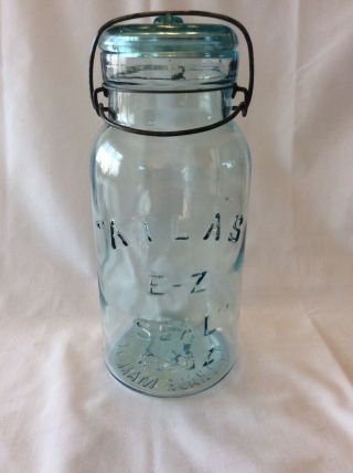 Antique Fruit Jar Atlas E - Z Seal 48 - Oz