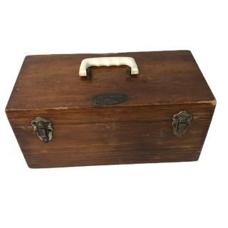 Vintage Montgomery Ward Sea King Wooden Tackle Box Rare