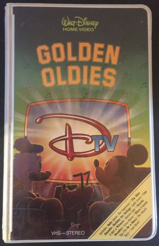 Golden Oldies Rare Oop Cartoon Walt Disney Home Video Clamshell Vhs Vg,