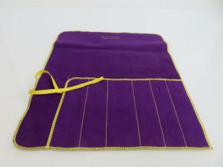 Purple Anti Tarnish 6 - Slot Place Setting Cloth Storage Bag Pouch 9.  5 X 9.  25