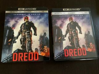 Dredd 4k Ultra Hd Uhd,  Blu - Ray & Digital Code With Rare Slipcover