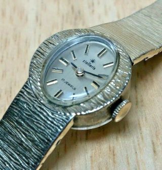 Vintage Stellaris Lady 17 Jewels Gold Tone Hand - Wind Up Mechanical Watch Hours