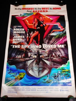 The Spy Who Loved Me 1977 Roger Moore James Bond 007 Rolled 40x60 Rare