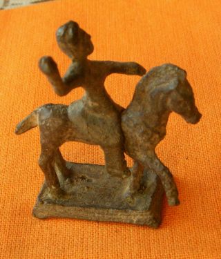 103.  Celtic Style Bronze Horse And Rider Composition.