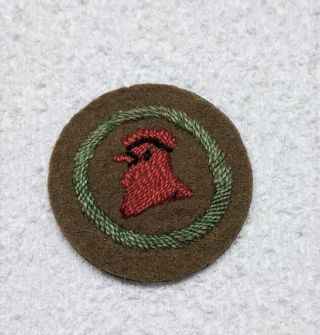 Rare Boy Scout Poultryman Felt No Words Proficiency Award Badge Troop