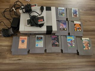 Nintendo Nes System W/9 Games & 2 Controllers And Rare Games