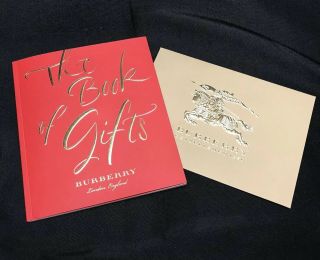 Authentic Burberry Book Of Gifts W Gold Envelope Rare Find