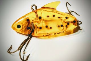 Very Rare Heddon Sonic Vintage Fishing Lure Color: Fybs - Fire Amber.
