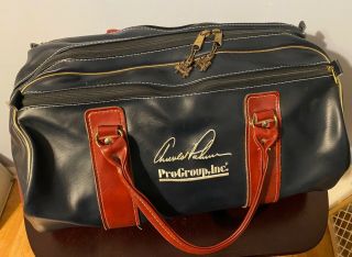 Rare Arnold Palmer Leather Garment Golf Bag Blue/red Pro Group Inc.  20”