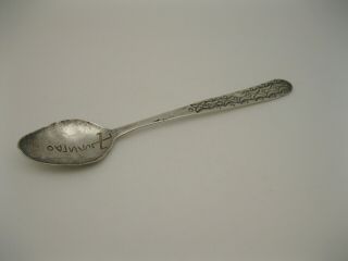 Rare Old 19th Century " Navajo " Ingot Silver Souvenir Spoon W Whirling Log