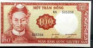 1966 Vietnam 100 Dong Banknote Unc Rare (, 1 B.  Note) D8659