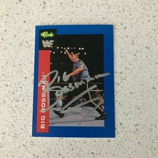 Big Boss Man Signed Autographed Rare 1991 Wwf Classic Card Wwe C