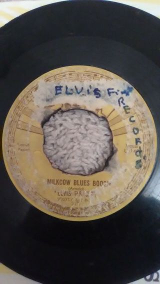 Ultra Rare Elvis Presley Sun 215 Record Milkcow Blues Boogie Pushmarks