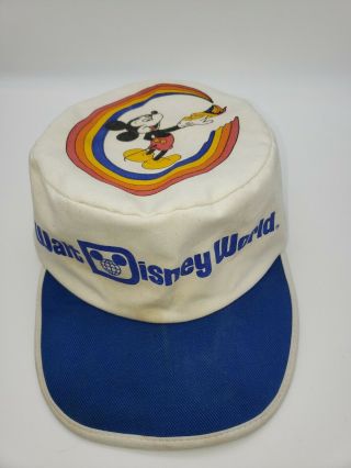 Vintage 80s 70s Rare Walt Disney World Mickey Mouse Rainbow Painters Hat