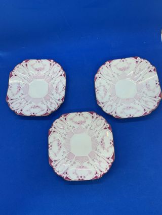 Shelley Queen Anne Garland Of Flowers 11504 V Rare Pink Colours 3 Saucers